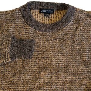 Limited Express Sweater Men Fit M Brown Waffle Knit Wool Blend Vintage Hong Kong